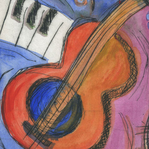 Live #%
Drypoint/acrylic
sold