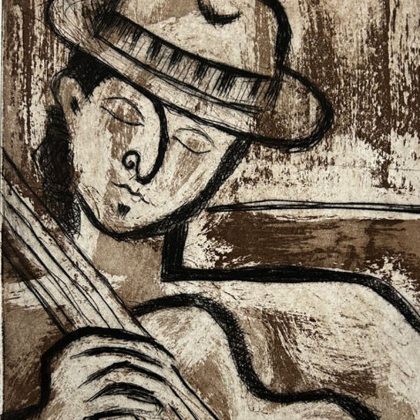 Tocanda la guitarra etching